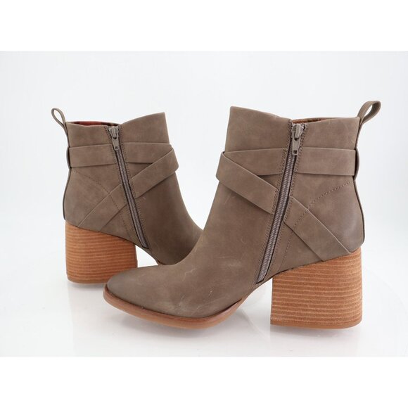 Korks Kork Ease Shyla Bootie Womens 9.5 M Vegan Tan Leather Block Heel Pointed - Picture 8 of 12